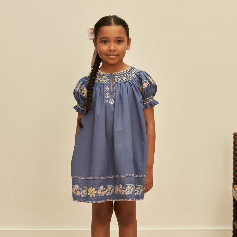 Apolina（アポリナ）2026SS VERNA SMOCK DRESS - azul - キッズ