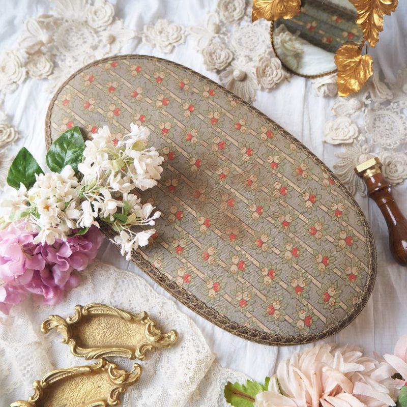 布箱カルトナージュBOX/楕円形小花柄 mercerie・手芸用品