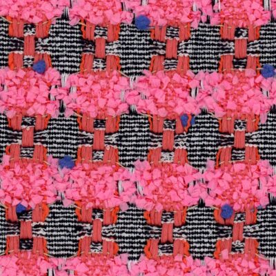 Pink Orange and Navy Check Tweed - Linton Tweeds