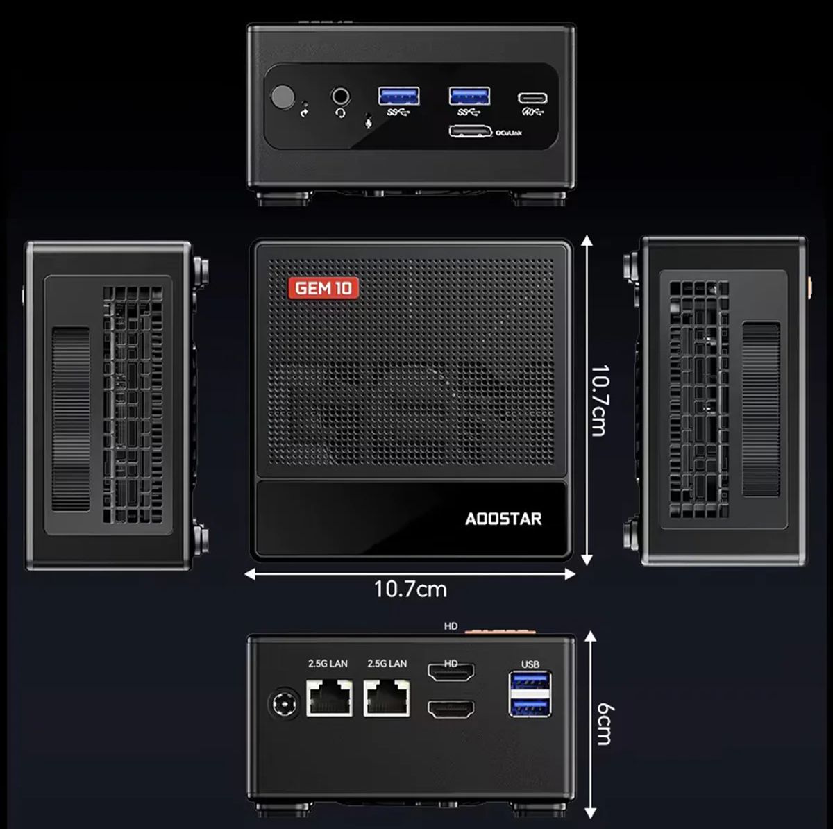 AOOSTAR GEM10 is a mini PC with Ryzen 7 7840HS, OCuLink, and dual