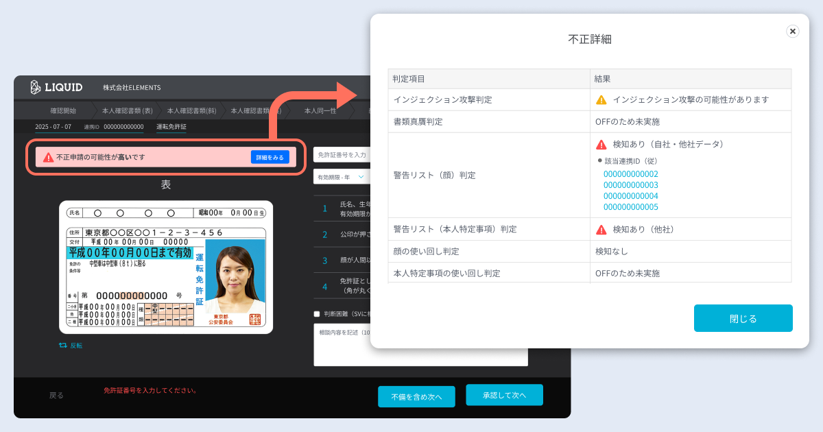 オンライン本人確認サービス「LIQUID eKYC」に業界横断の不正検知