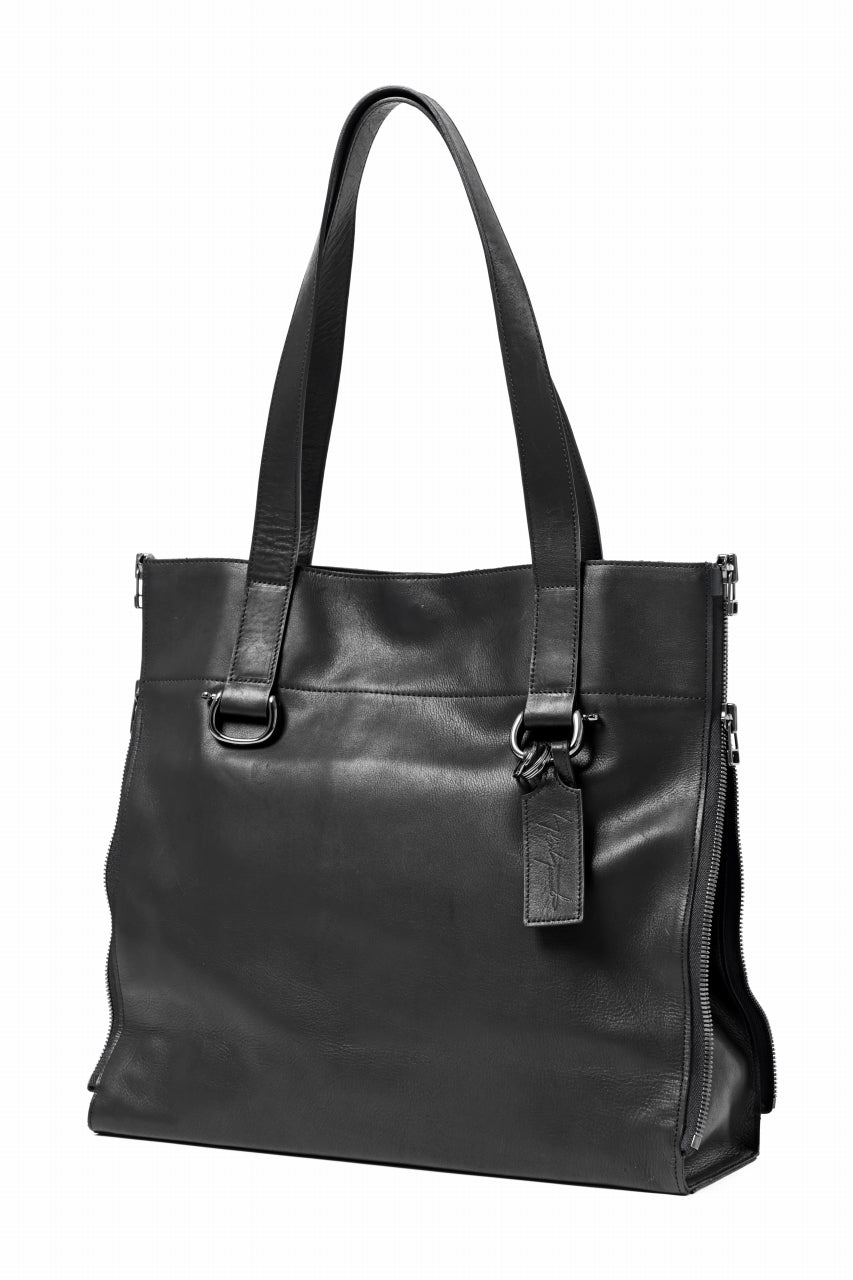 discord Yohji Yamamoto Side Zip Tote Bag L / Soft Shrink Cow