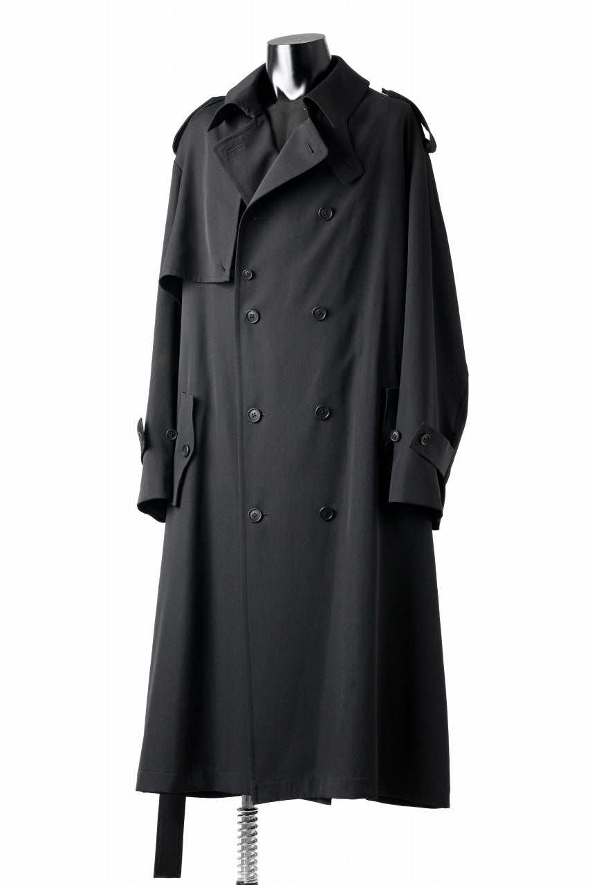 Y's for men TRENCH COAT / WRINKLED GABARDINE (BLACK)の商品ページ