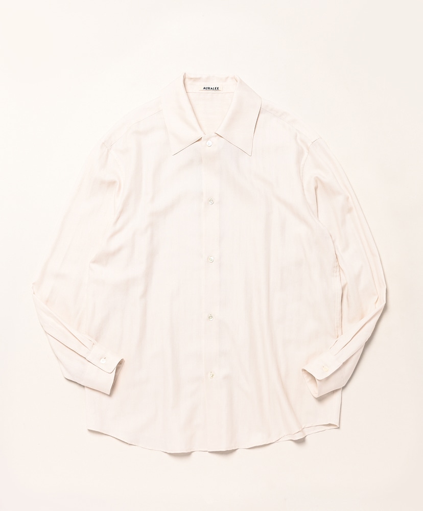 Cotton Cashmere Herringbone Shirt(3(MEN) Ivory White/アイボリー