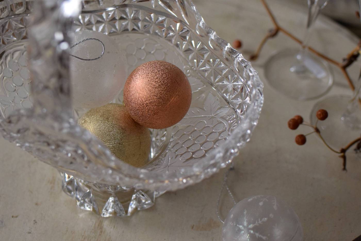 ガラスパニエ フランス ヴィンテージ ディスプレイ雑貨 バスケット