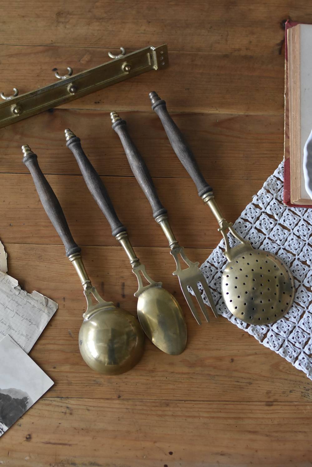 壁掛けキッチンツールセット フランス ヴィンテージ 壁面ディスプレイ