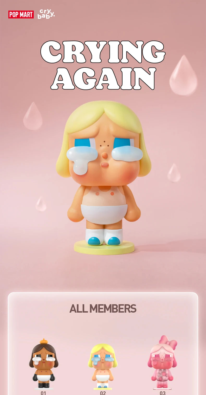 Genuine Pop Mart Crybaby Crying Again Series Figures Blind Box
