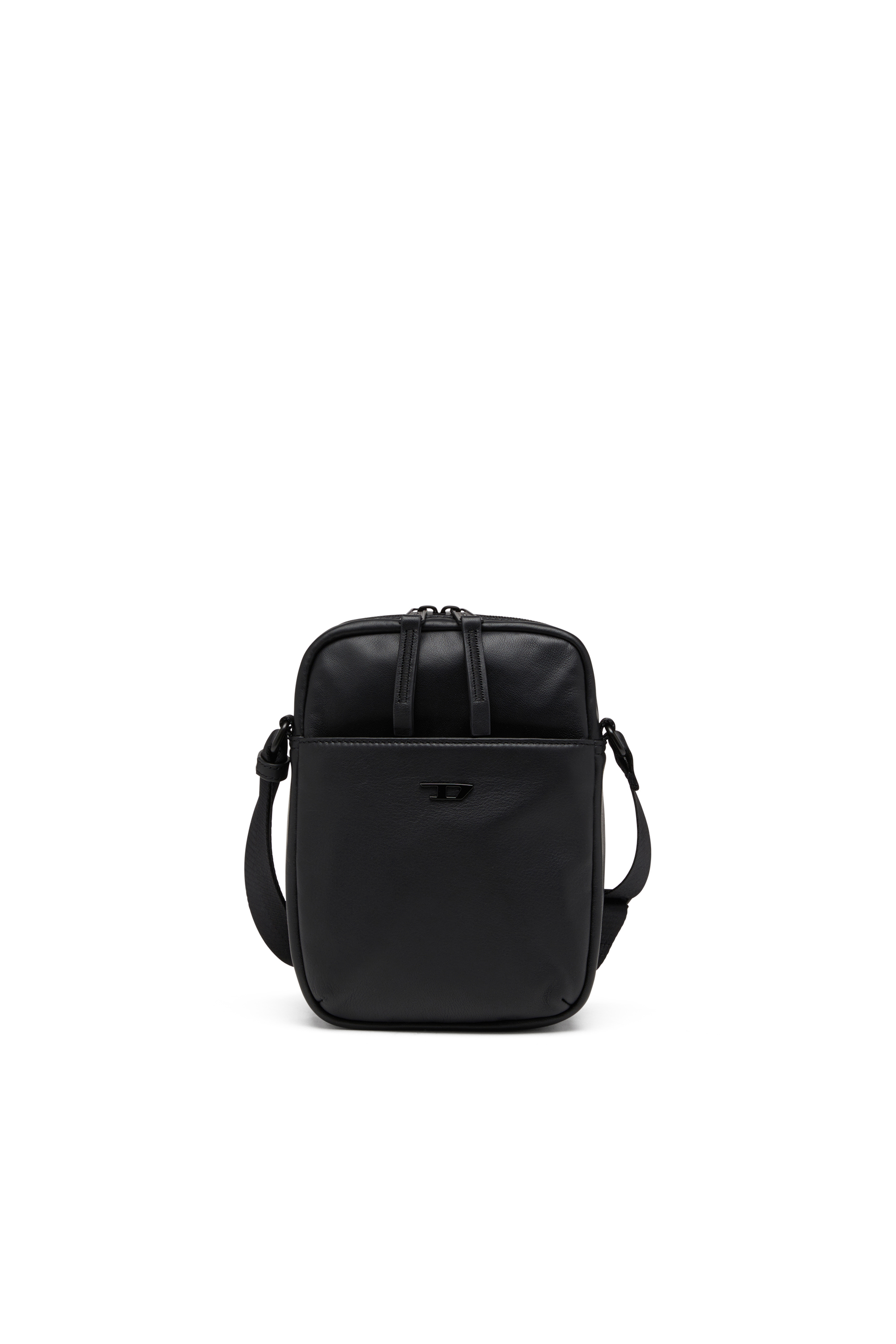 Men's Dsl 3D L-Large PU tote bag with embossed logo | Black | Diesel