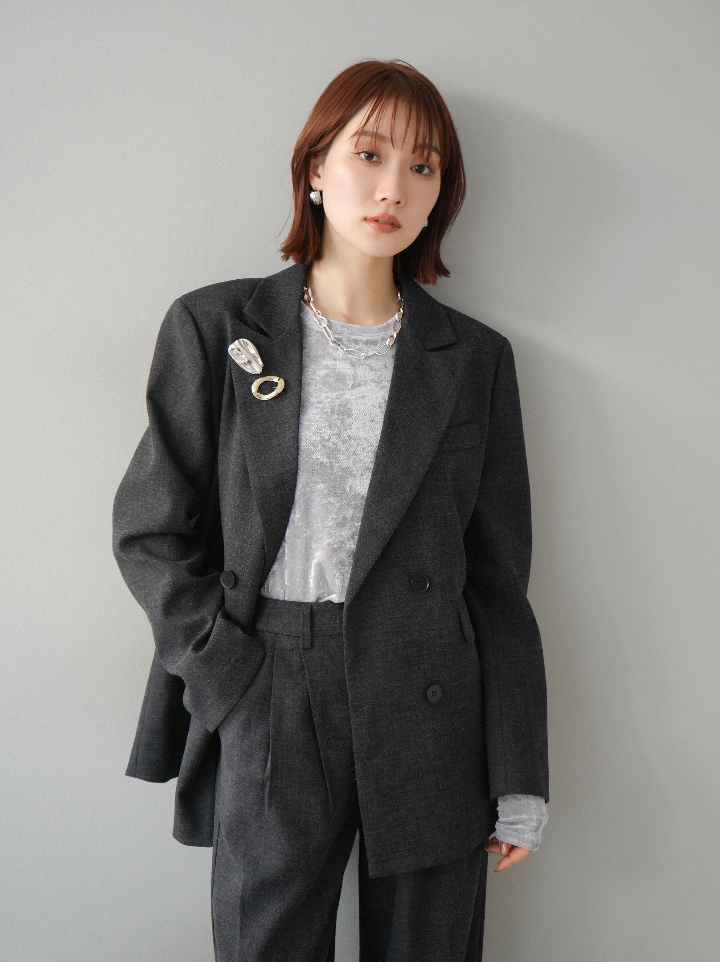 SET]ダブルテーラードジャケット＆パンツSET UP +ダブルテーラード