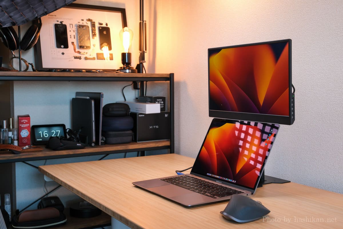 Gechic On-Lap M161H レビュー】オプションのスタンドでノートPCの上に