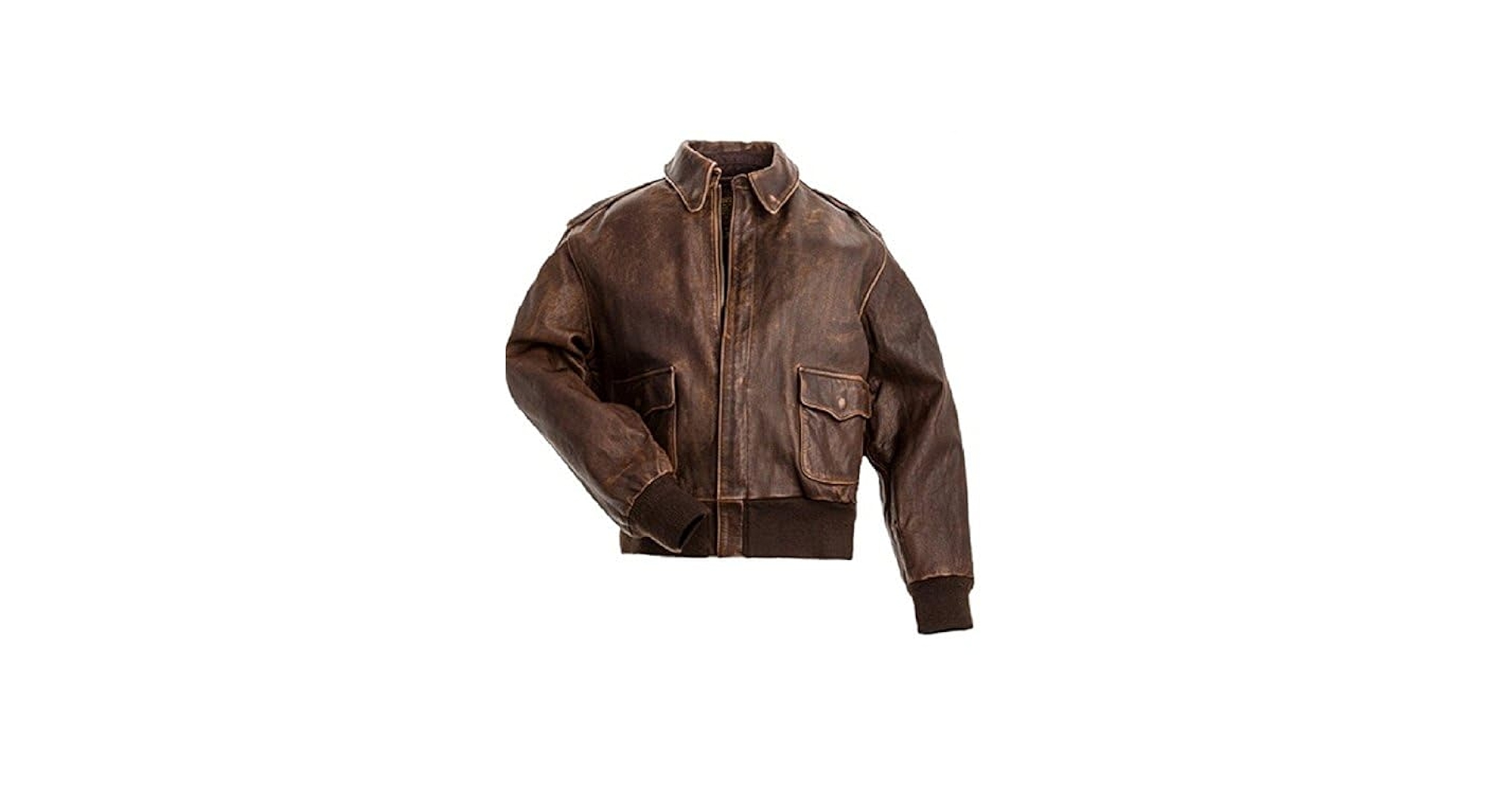 Men's Aviator A-2 Distressed Brown Real Leather Flight Bomber