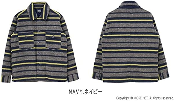 Amazon | [フェローズ] ボーダーブランケット CPOシャツジャケット 21W