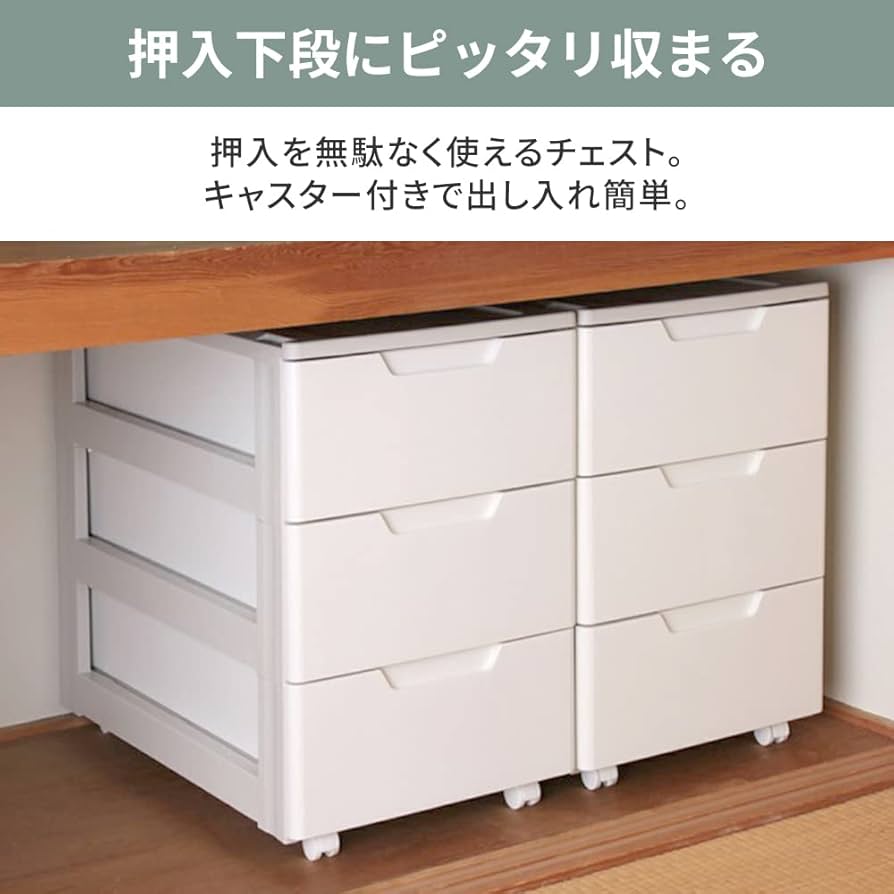 Amazon｜アイリスオーヤマ チェスト ロング 3段 幅44×奥行74×高さ67cm