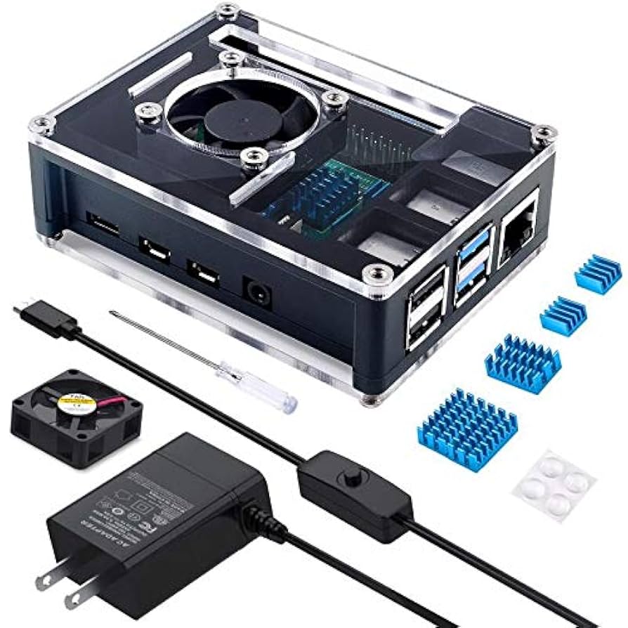 Raspberry Pi 4B 4GB RAM 本体、ケース、電源一式 Raspberry Pi 4B 4GB