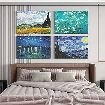 Amazon.co.jp: ゴッホアートパネル 4枚セット 飾り絵 有名な絵画