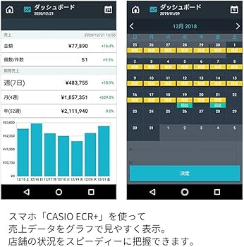 Amazon | CASIO 電子レジスター 4部門 1シート Bluetooth対応 SR-G3-BK