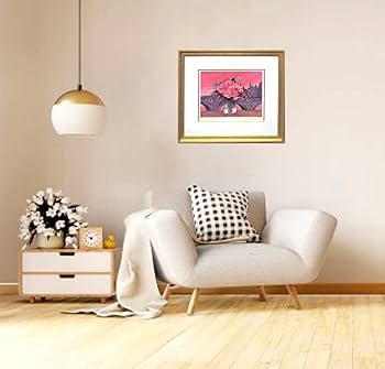 Amazon.co.jp: 絵画 版画 ミッシェル・アンリ 額付 『ピンクの花束