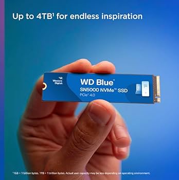 Western Digital Blue SN5000 NVMe SSD M.2 2280 4 TB (5.000 MB/sn'ye