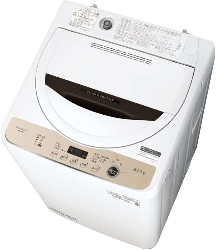 Amazon | シャープ SHARP 全自動洗濯機 幅56.5cm(ボディ幅52.0cm) 6kg