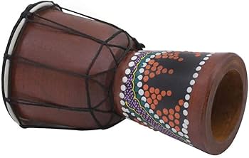 Amazon.co.jp: 4インチのコンパクトサイズの木製アフリカの太鼓