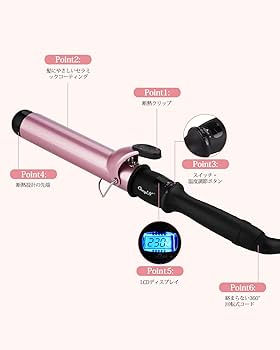 Amazon | CkeyiN ヘアアイロン カールアイロン32mm コテ マイナス