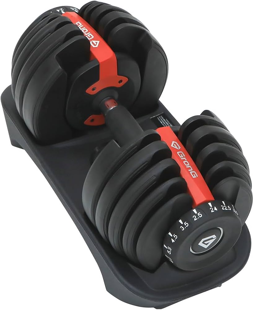 Amazon | グロング ダンベル 可変式 24kg 可変式ダンベル 15段階 簡単