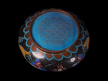 Amazon.co.jp: 中国美術 景泰藍 銅胎琺瑯彩金龍紋筆洗 清朝期 双龍戯珠