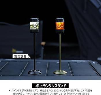 Amazon.co.jp: Soomloomキャンプランタンスタンド1/4インチネジゴール