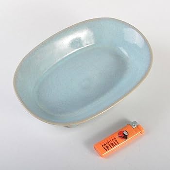 Amazon.co.jp: 中国 汝窯 天青釉 青磁 水盤 筆洗 水仙盆 C 6728E