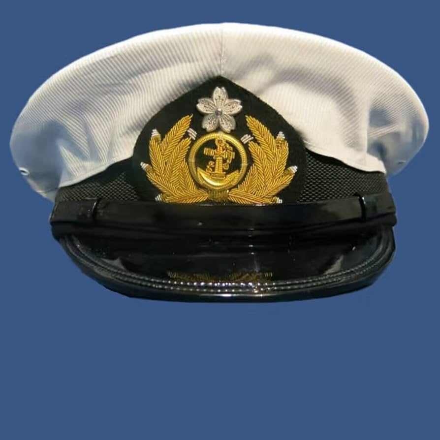 Amazon.co.jp: WW2 大日本帝国海軍 士官軍帽 前章付 日覆付 精密複製