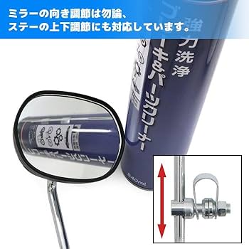Amazon | バイク 汎用 ナポロッキー ミラー 左右セット ブラック