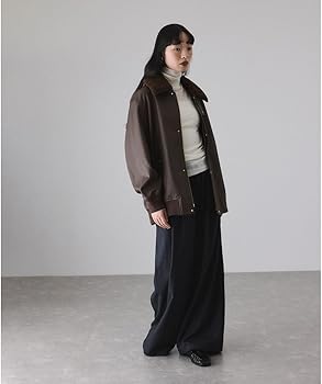 Amazon | [アダムエロペ] シンセティックレザーフライトジャケット