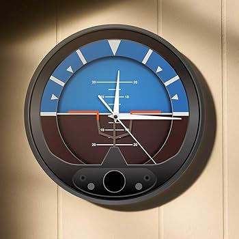 Amazon.co.jp: 航空機の姿勢指示器サイレント非カチカチ壁時計飛行計器