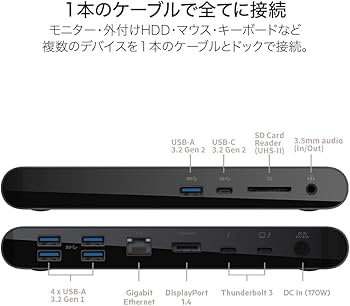 Amazon.co.jp: Belkin CONNECT Thunderbolt 3 Dock Pro 12 in 1