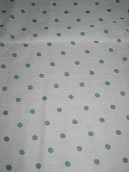 Cotton Organdy Printed Fabric for Sewing White with Blue Dots 44