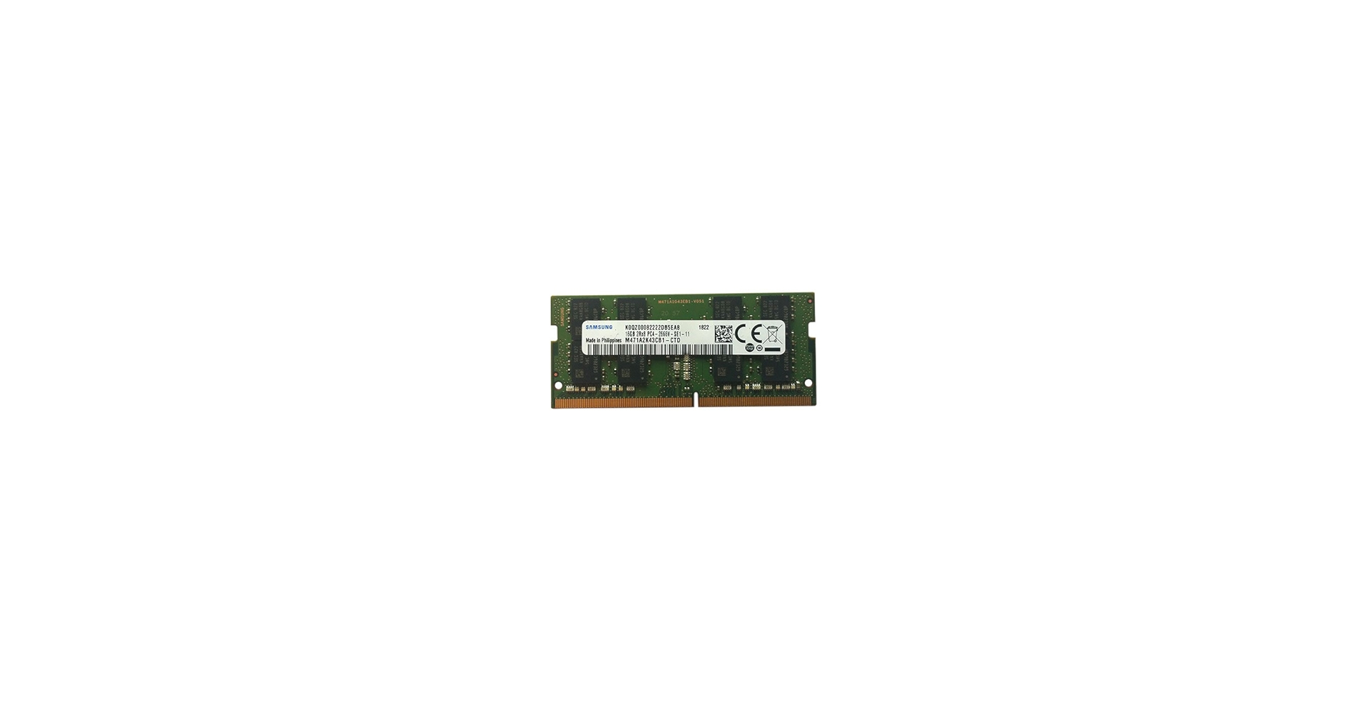 Samsung 16GB DDR4 PC4-21300, 2666MHZ, 260 PIN SODIMM, 1.2V, CL 19