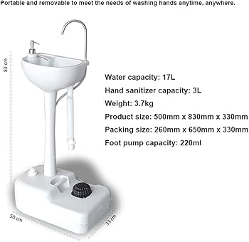 Amazon | ポータブルキャンプシンク 屋外の庭の洗面台、 17リットルの