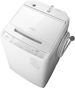 Amazon | 日立 全自動洗濯機 8kg 家庭用 BW-V80J W ビートウォッシュ