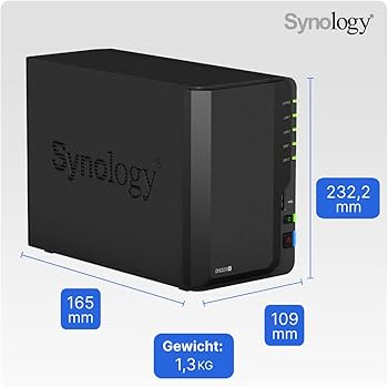 Synology DS220+ 2-Bay 24TB Bundle mit 2X 12TB WD Red Plus: Amazon