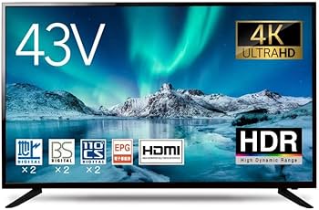 Amazon | 43V型4K対応 HDR搭載 地デジ/BS/110度CS/ Wチューナー 録画