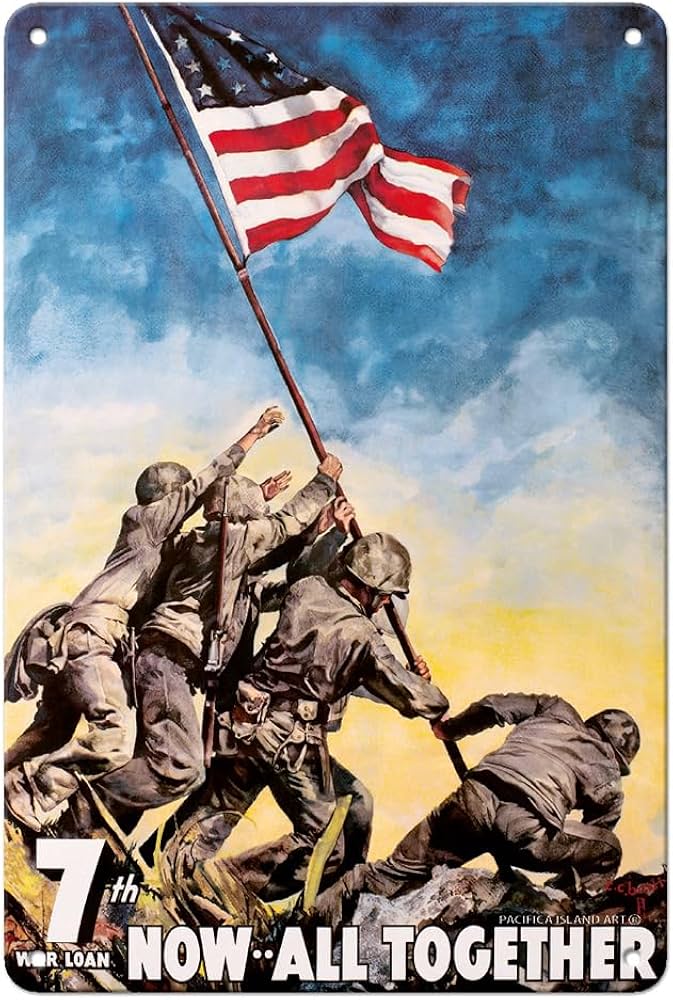 Amazon.com: Pacifica Island Art Iwo jima Japan - American Flag