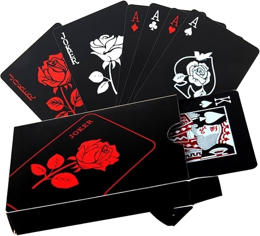 Amazon.co.jp: TX GIRL プラスチックのトランプの黒バラのトランプの