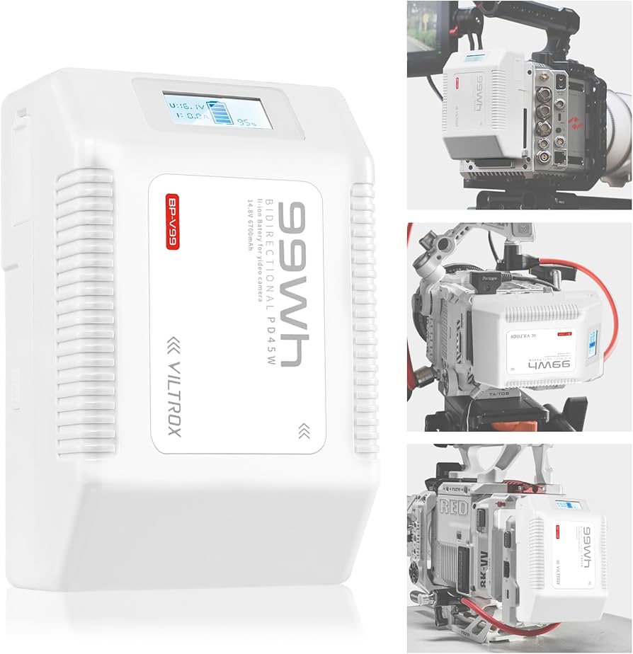 Amazon | VILTROX Vマウントバッテリー 99Wh 6700mAh 14.8V出力 D-TAP