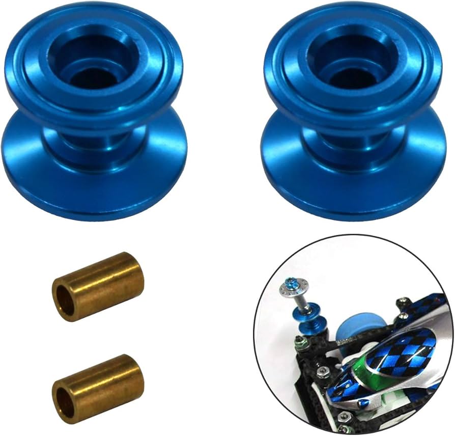 Amazon | ミニ四駆 2段 アルミ ローラー 2個 セット 13-12mm 青 ブルー