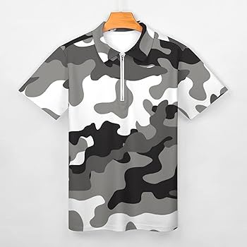 BRIEFING 迷彩柄ポロシャツ ホワイト ブリーフィング ポロシャツ