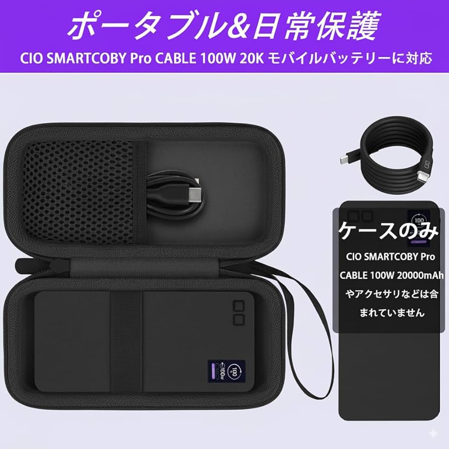 Amazon | （ケースのみ）CIO SMARTCOBY Pro CABLE 100W 20K モバイル