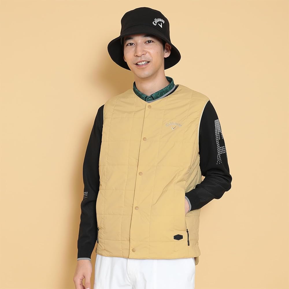 Amazon | [キャロウェイ] メンズ 中綿 ベスト (ストレッチ性・撥水性