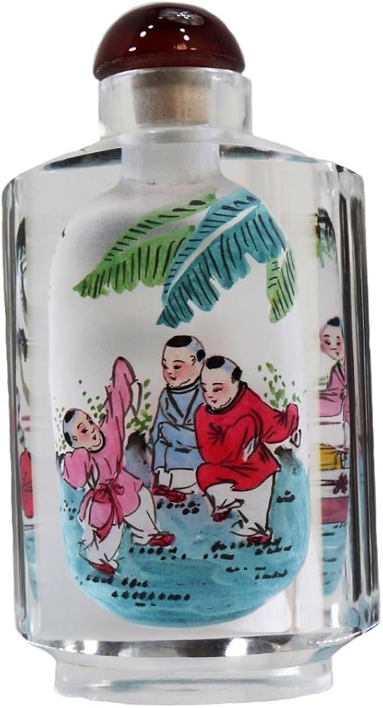 Amazon.co.jp: 鼻煙壺 中国伝統工芸品 内絵ガラス瓶 スナッフボトル