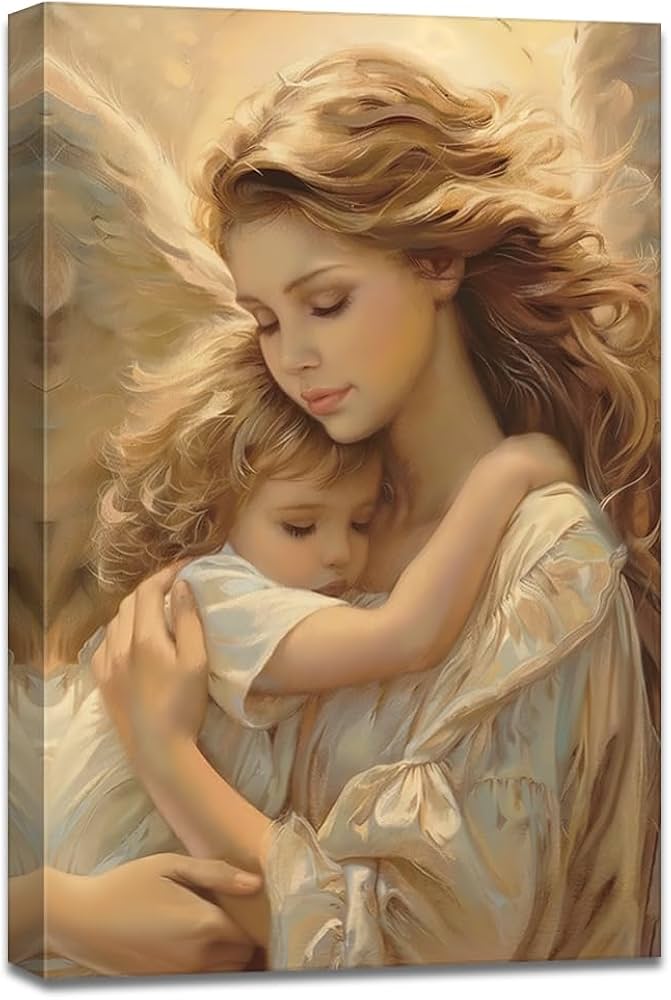 Amazon.co.jp: ZQQART エンジェルキャンバスウォールアート 天使を