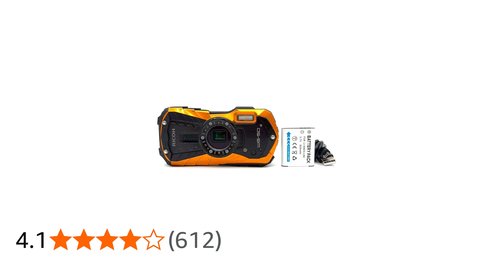 Amazon | RICOH 防水デジタルカメラ RICOH WG-50 オレンジ 防水14m耐